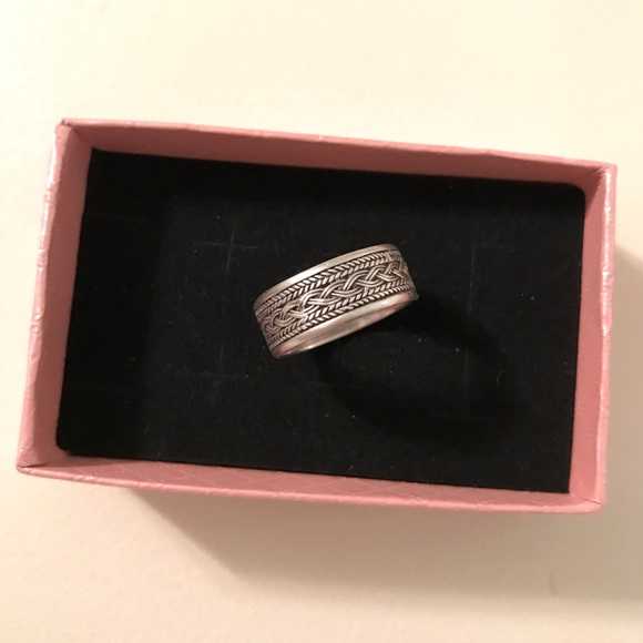Jewelry - Sterling Silver Basket Weave Ring Wide Band